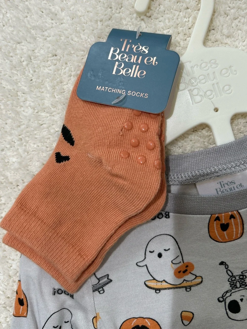 Tres Beau et Belle Bamboo Halloween Ghost Skater Pajama Set Size 12 Month NWT